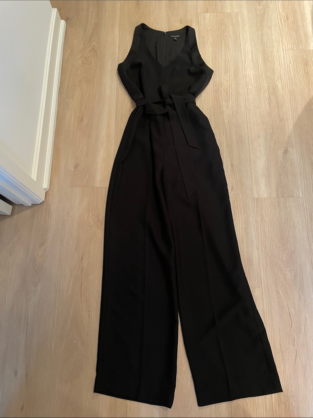 Banana Republic Black Sleeveless Waist-Tie Jumpsuit